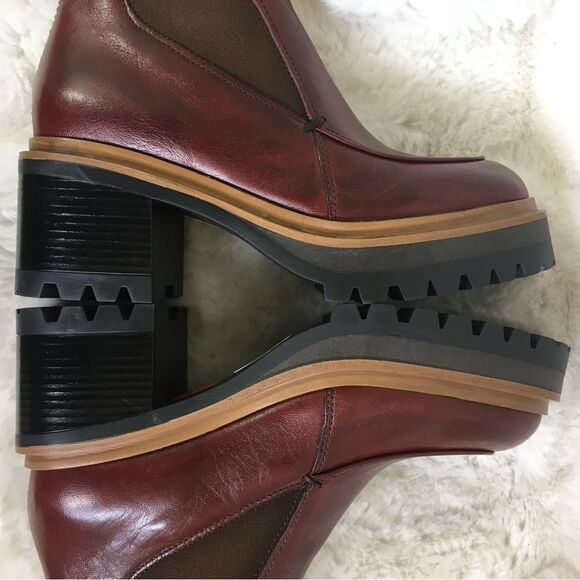 NEW Miz Mooz Merlot Red Evanna Leather Block Heel Slip On Chelsea Boots  6.5 /37 - Picture 8 of 12